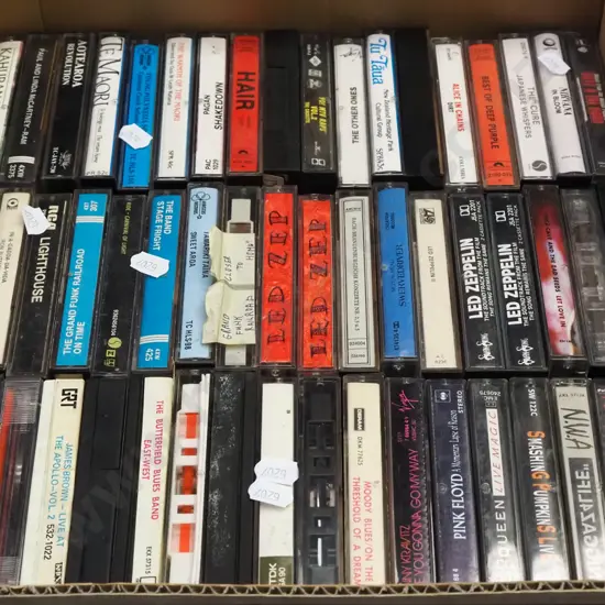 box of tape cassettes