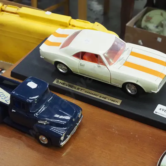 diecast model of 1967 camaro, Ford pick up truck