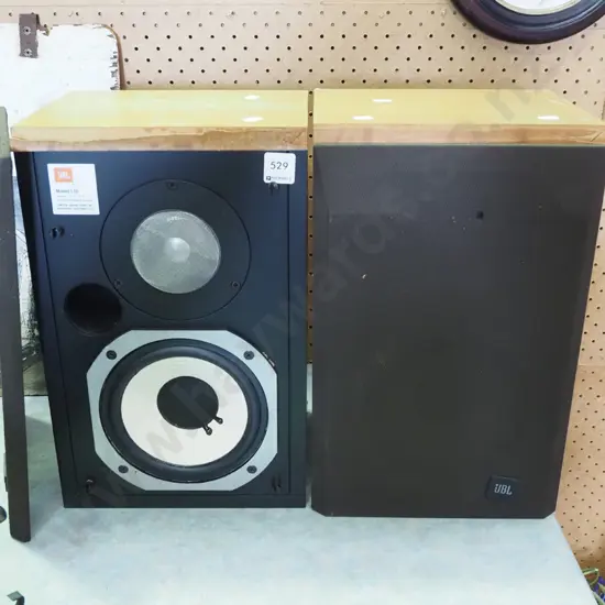 pair of JBL book case speakers - some damage to veneer on edges