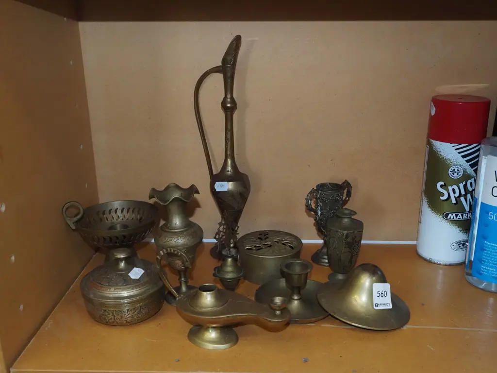 brass ware; candlesticks, vases, cover pots etc Image 1++