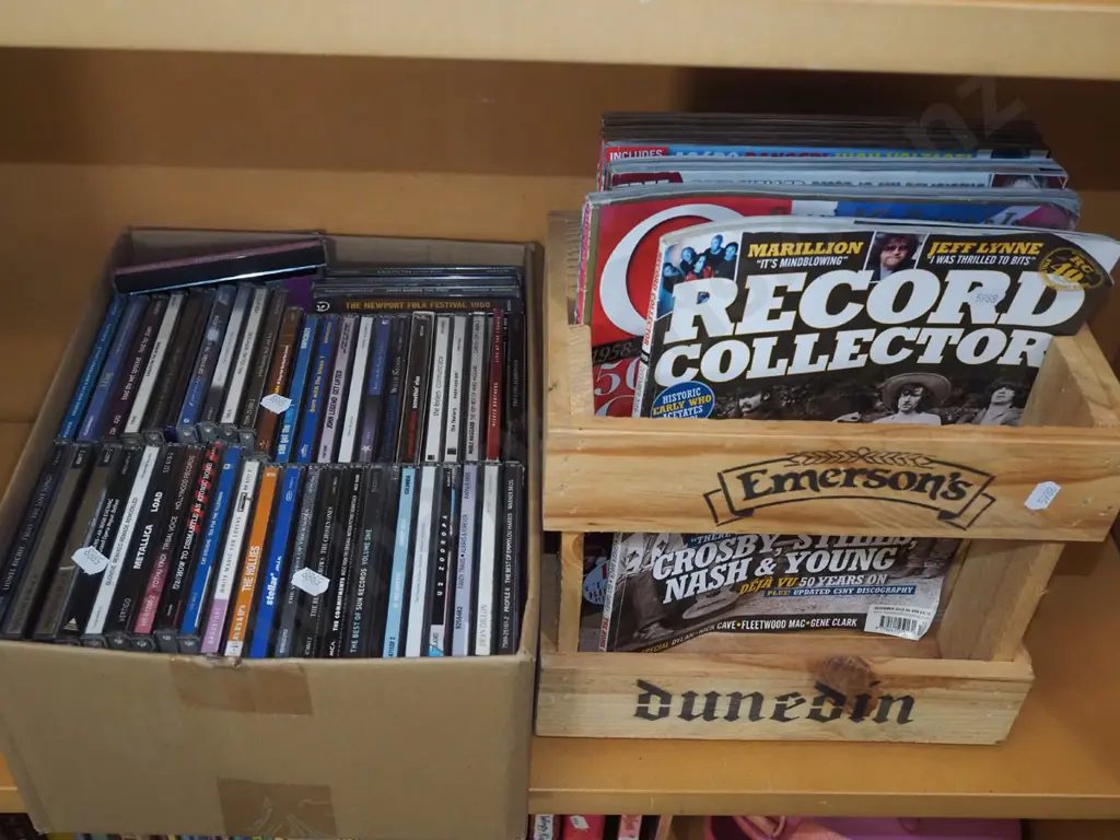 box of CDs, Emerson's crate of magazines Image 1++