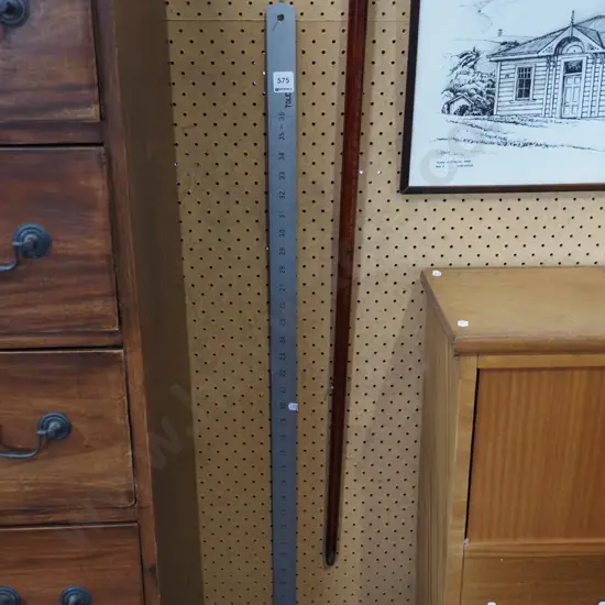walking stick, 36" metal ruler