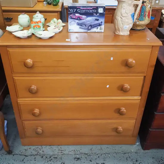 solid rimu 4 drawer chest H-940 W-990 D-400