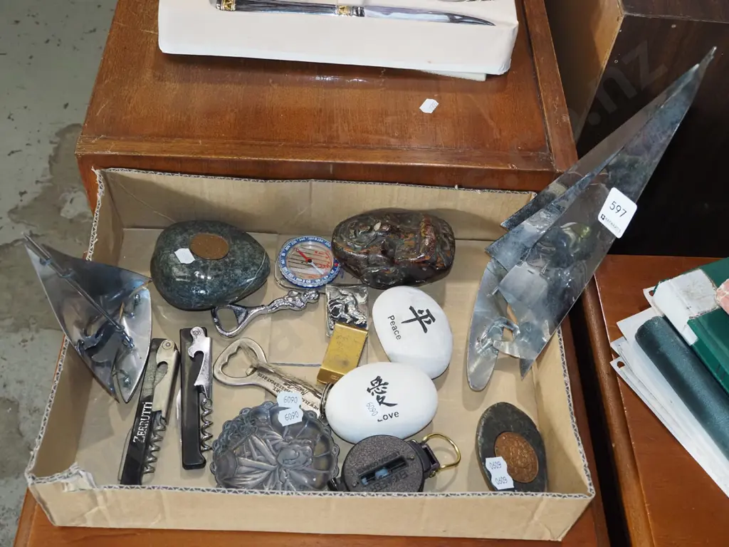 box; chrome yachts, compasses, bottle openers etc Image 1++