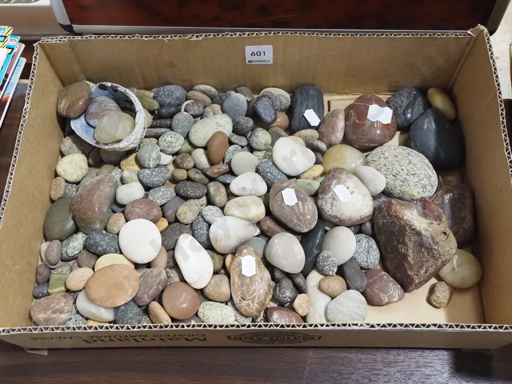 box of polished and unpolished stones Image 1++