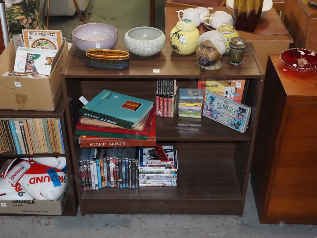 mdf faux wood veneer adjustable bookcase H-800 W-800 D-300 Image 1++