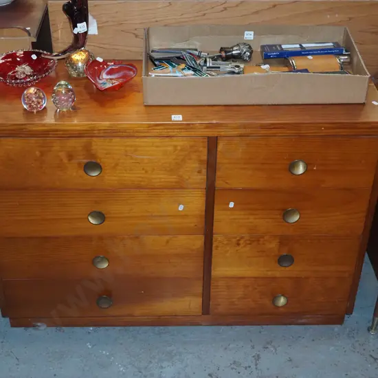 solid pine 8 drawer lowboy H-755 W-1060 D-350