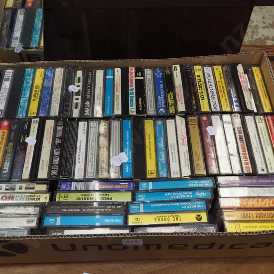 box; tape cassettes