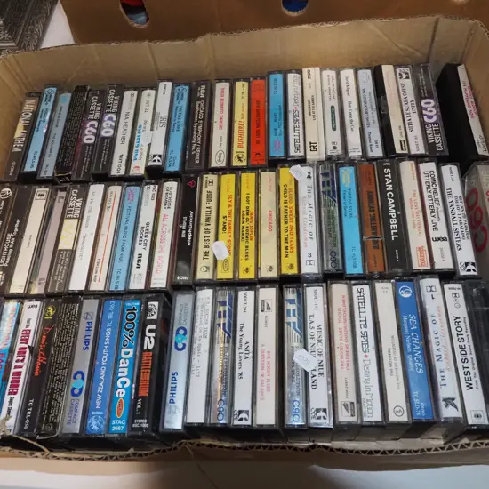 box of tape cassettes