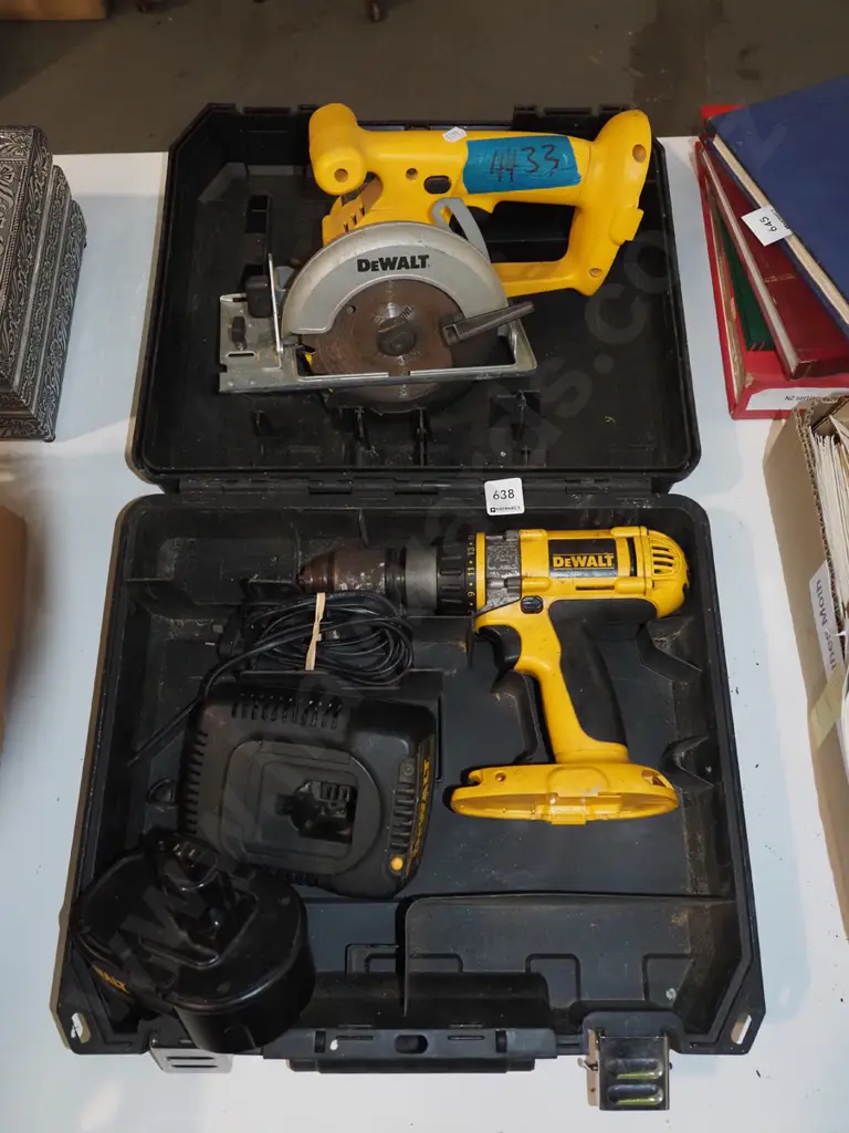 Dewalt cased battery powered saw and drill set Image 1++