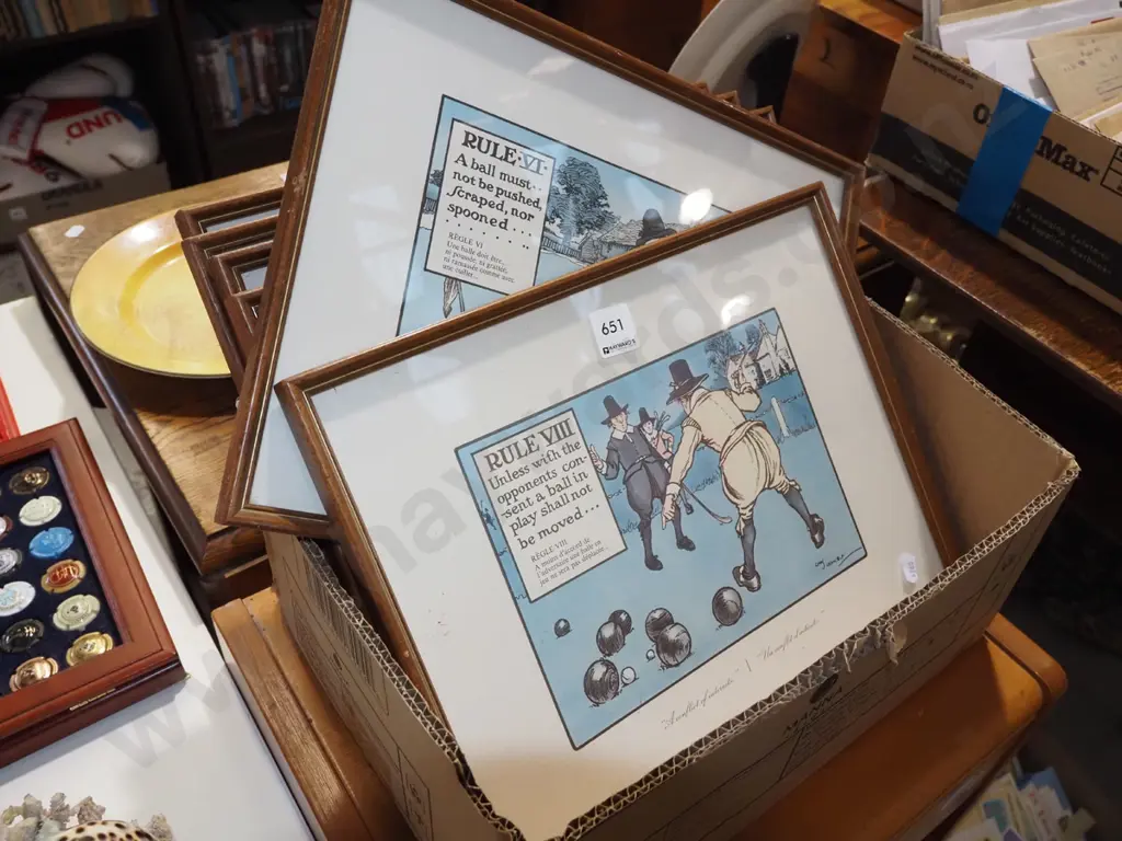 box of 6 comic sporting prints Image 1++