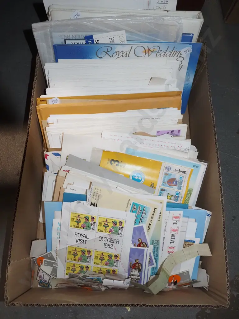 box of stamps, first day covers etc Image 1++
