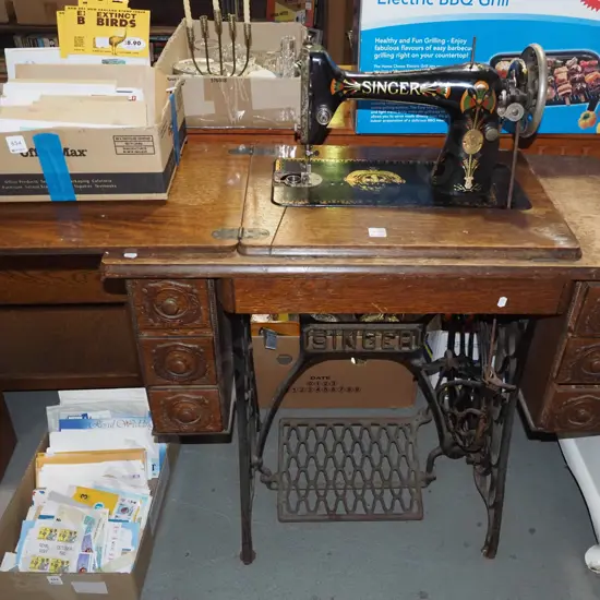 Singer treadle sewing machine with original belt
