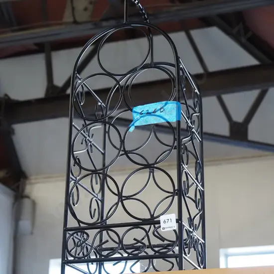 small metal wine rack