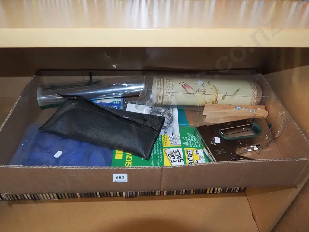box; staple gun, sign writing set etc Image 1++