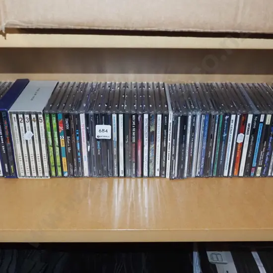 shelf of CDs