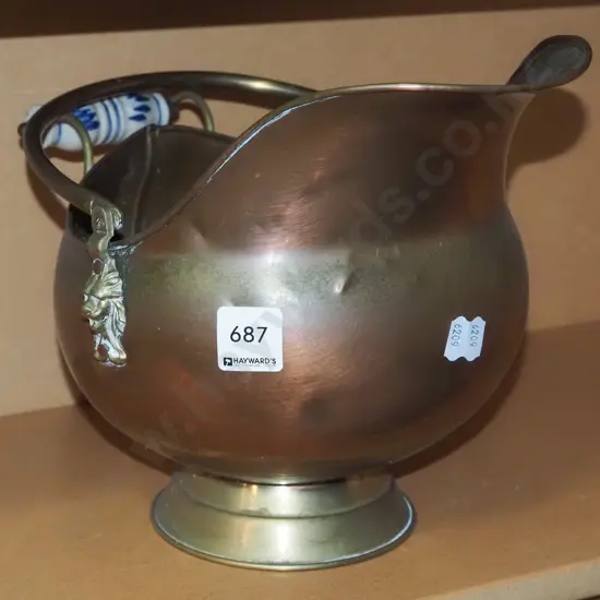 small copper coal scuttle