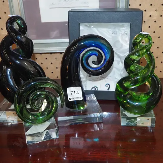 4x glass koro ornaments