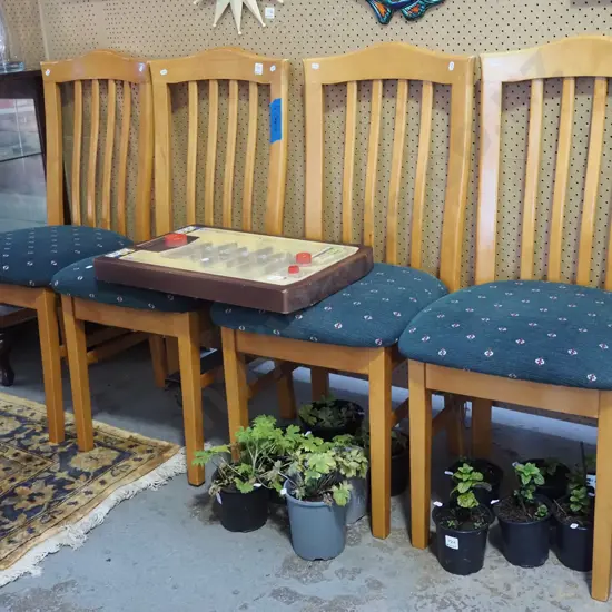 4x upholstered high back dining chairs