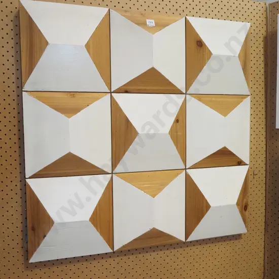shaped painted wood geometric artwork