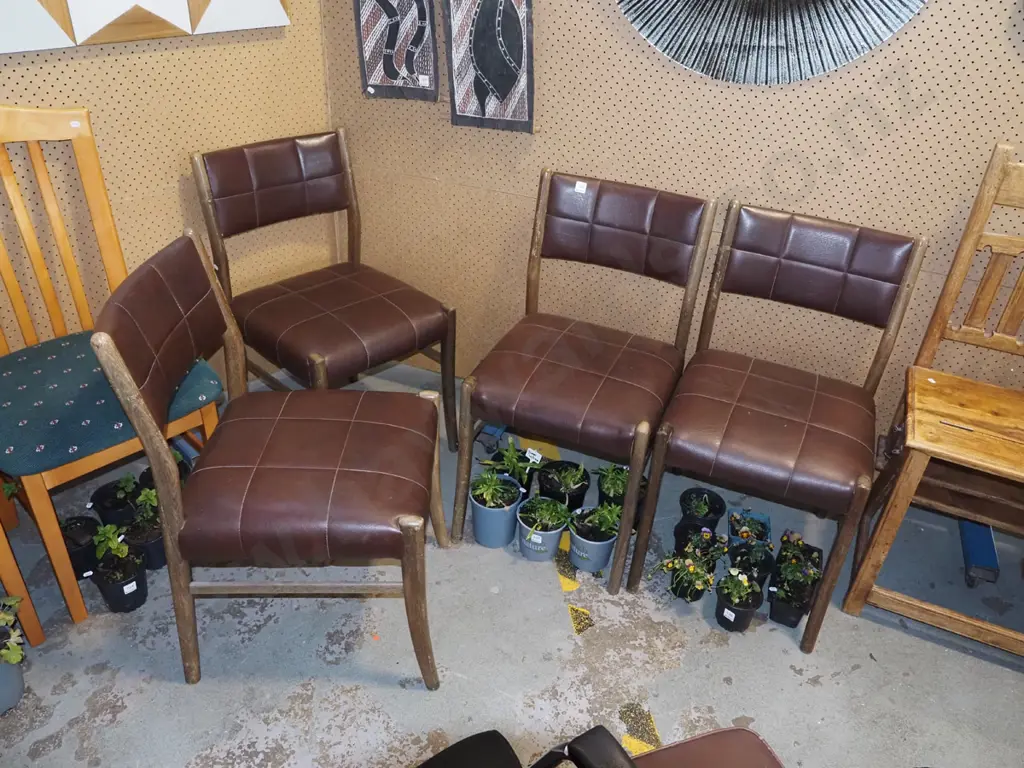 4x vinyl dining chairs - some scuffing and damage Image 1++