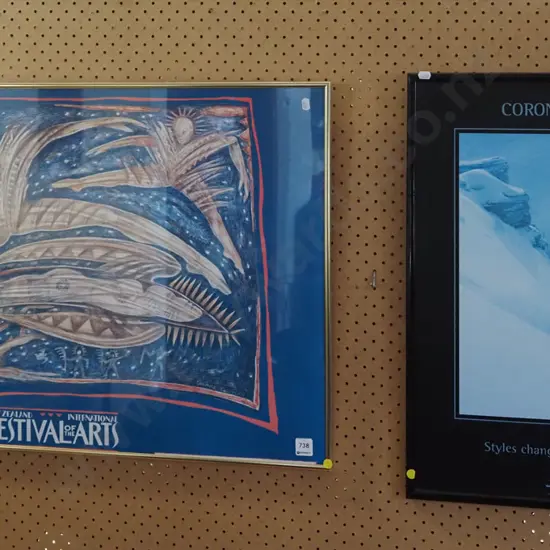 framed poster NZ International Festival of the  Arts,  Coronet Peak poster print - yellow dots