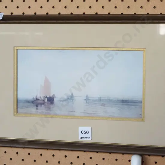 framed print - sailing boats in harbour