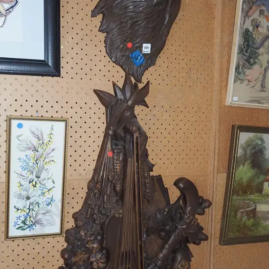 2x composite 3D wall art - dog, violin, flowers - red dots