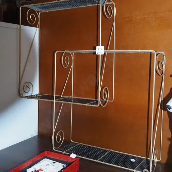 retro wrought metal wall mounted shelves