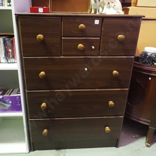 mdf faux wood veneer 7 drawer Scotch chest H-1200 W-800 D-400