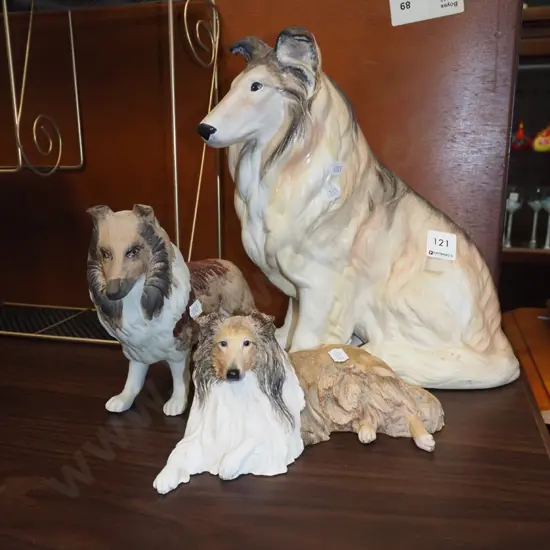 3x Collie dog figurines H-290
