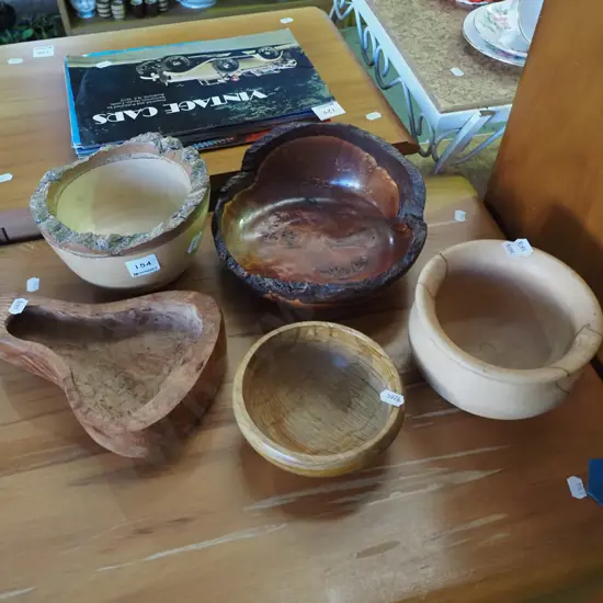 various wooden bowls