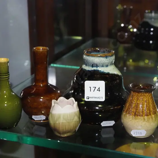 various small studio pottery vases Tallest-100