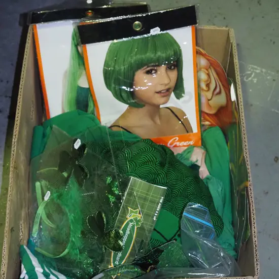 box; St Patricks day costumes and decorations