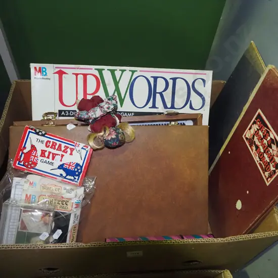 box; chess board, Up Words etc
