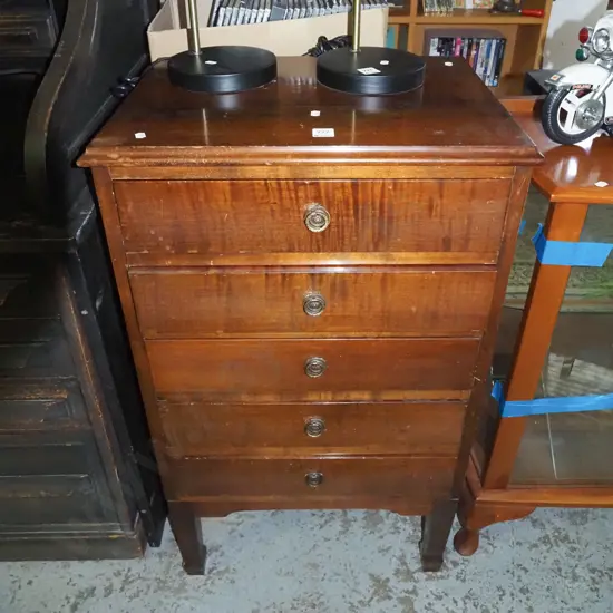 mahogany Georgian style 5 drawer chest H-910 W-530 D-390