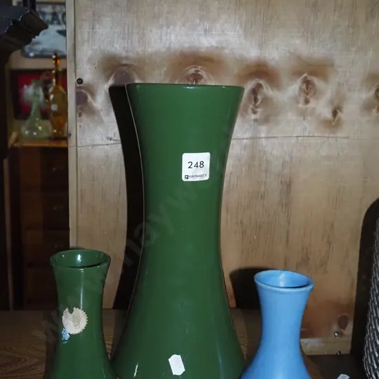 3x ceramic vases Tallest H-280