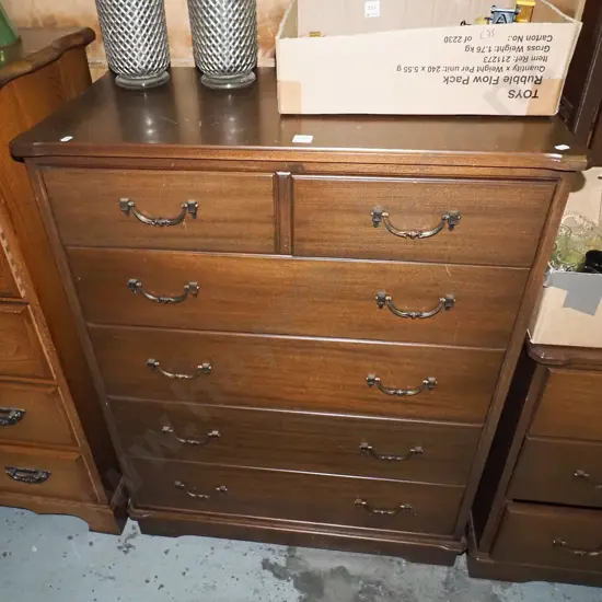 mahogany and rimu 6 drawer tallboy H-1020 W-800 D-410