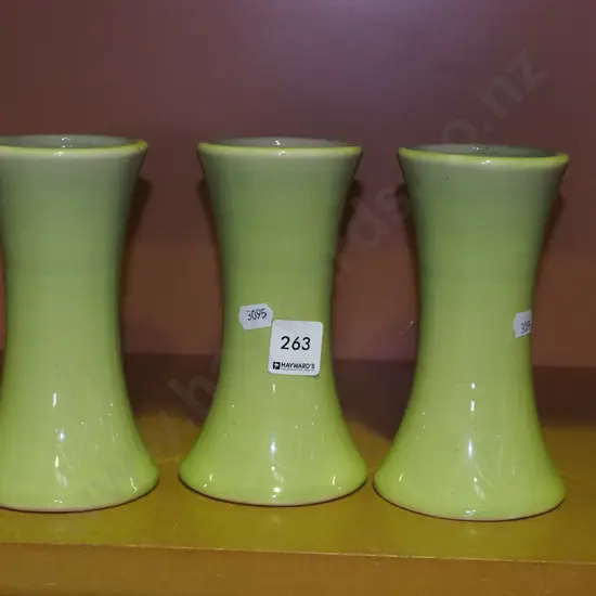 3x Dunedin Horticultural Society vases H-160