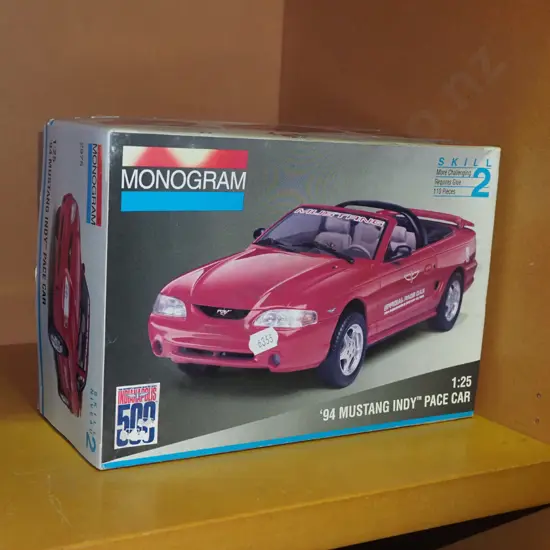 yet to be assembled plastic model - '94 Mustang Indy pace car