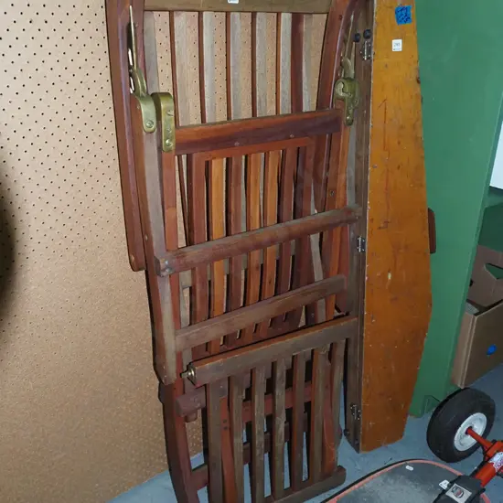 mahogany and brass sun lounger