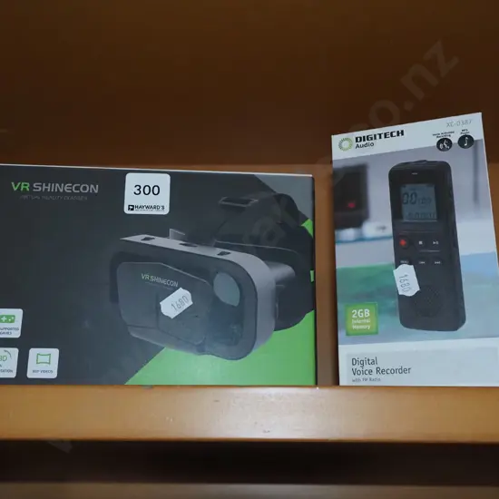 as new boxed VR glasses, digital voice recorder
