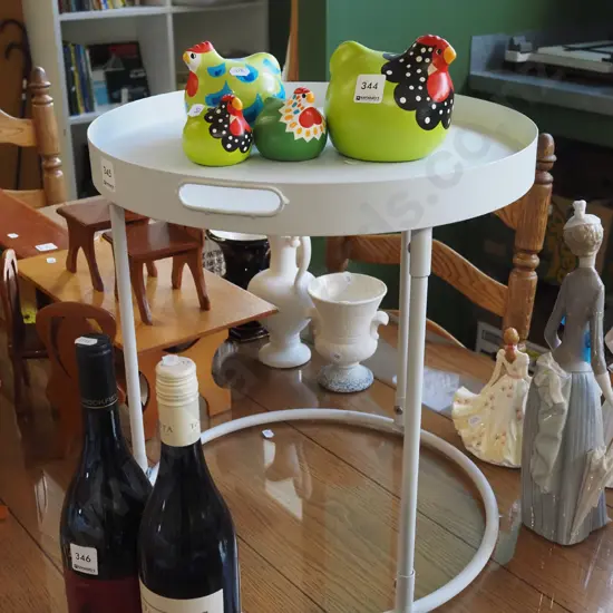 metal cylindrical end table H-420