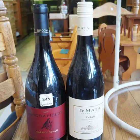 Te Mata 2013 syrah, Brookfields 2005 syrah