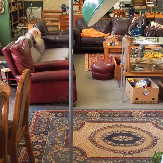 vintage industrial adjustable standard lamp with enamel shade - needs rewiring H-1870