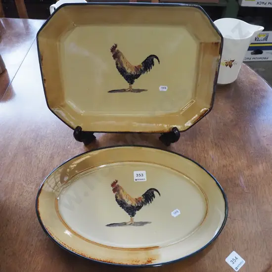 2x Robert Gordon rooster ashets