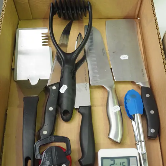 box; kitchen utensils