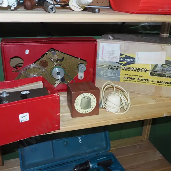 vintage Gramdeck reel to reel 2 track tape recorder - works from record player or radiogram - and a boxed