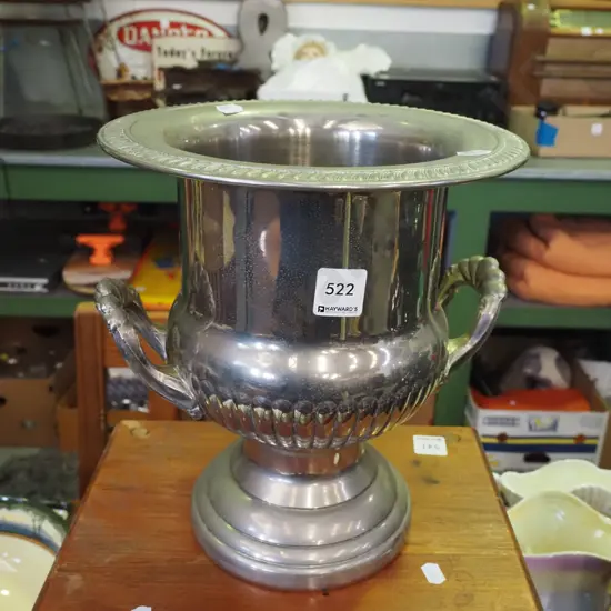 large heavy plate double handled vase H-260