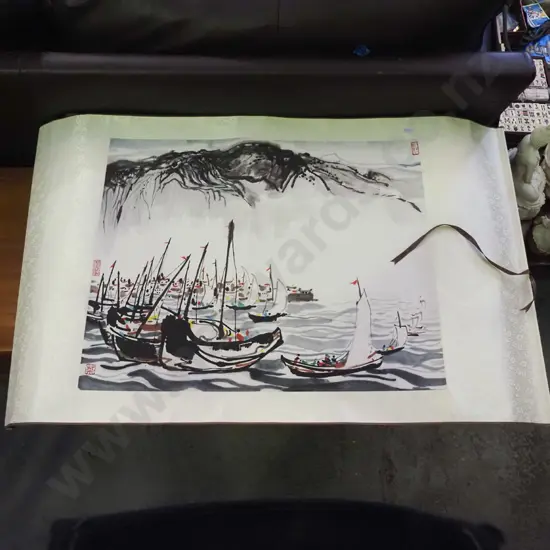 Wu Guanzhong painted scroll